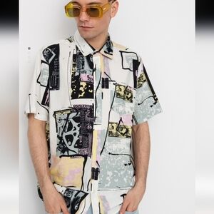 NWT Volcom 80s Wave Retro Button Down Shirt